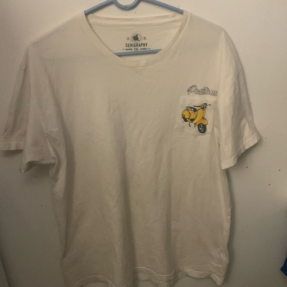 Fabulous Serigraphy Positano Italia White Crewneck T 100% Cotton SZ 2XL/mens L😍